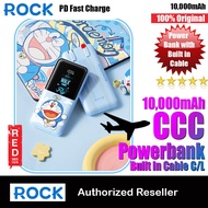 Rock CCC 3C Certified Doraemon Power Bank PD 22.5W 10000mAh Travel Portable Small Palm Size Compact 