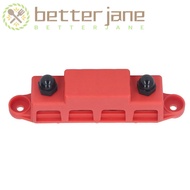 BETTER-JANE 4 Position Bus Bar, 48VDC 250A M10 3/8 M10 Studs Bus Bar, Screw Terminals 4 Position Red