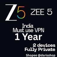 1 YEAR ZEE5 PRIVATE ACCOUNT VPN NEEDED