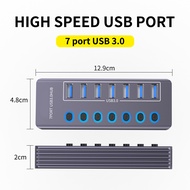 【ACTUAL】USB Hub 3.0 7 Port dengan Switch On/Off | Kecepatan Transfer Hingga 5Gbps | Multiport Adapto