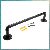 (OAKF) Vintage Industrial Pipe Towel Holder Wall Mounted Metal Towel Rack Bar Bathroom Hanging Hange