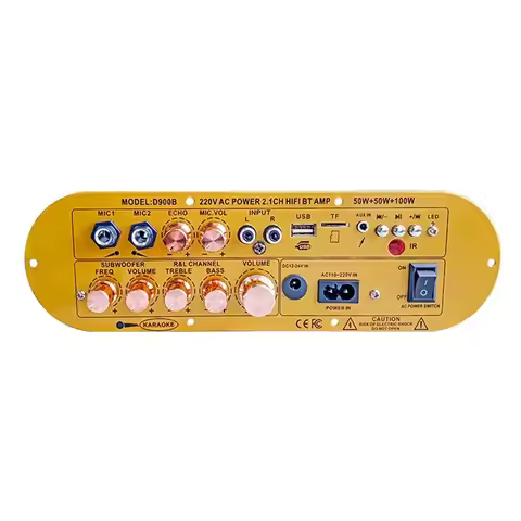 TA-D900B Audio Amplifier Board Bluetooth5.0 USB Reverb Adjustment Channel 2.1 50W+ 50W+ 100W Power A