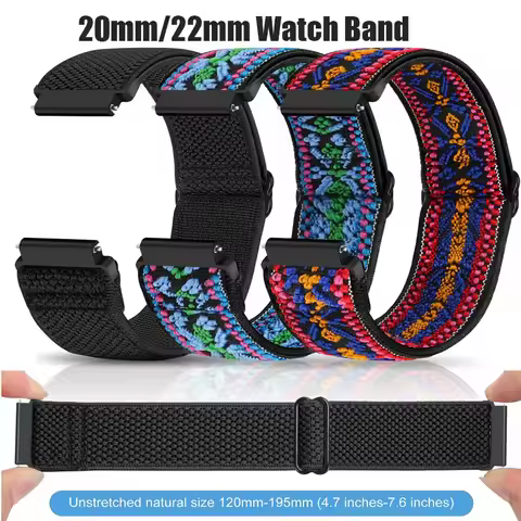 22mm 20mm Braided Watch Band For Garmin Vivoactive 6/5/4/Forerunner 55 158 165 245 265 645 255 Nylon