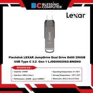 Flashdisk LEXAR JumpDrive Dual Drive D400 256GB USB Type C 3.2 Gen 1 LJDD400256G-BNQNG