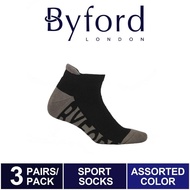 Byford Stokin Sukan Buku Lali (3 Pcs) | Byford Cotton Spandex Ankle Sports Socks Assorted Colour - B