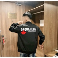 Jacket Wind Bomber DSQUARED2 Milano Red Leaves 53 High Quality 2-Layer Silver Ribbed Collar for 2026