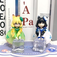 Q version tea party cat cow cat figure, shadow mage, humanoid kitten civet flower, doll desktop orna