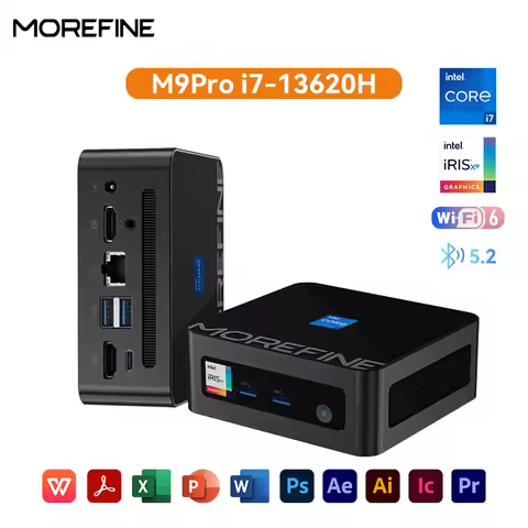 MOREFINE M9 Pro Mini PC with 13th Gen Core i7-13620H 16G DDR4 RAM1TB PCIe4.0 NVME SSD Desktop Comput