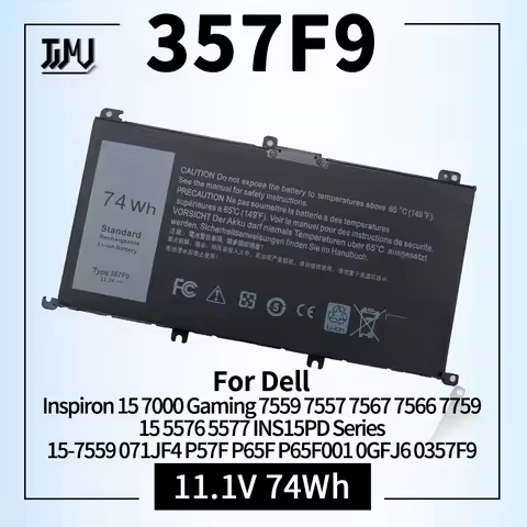 74Wh 357F9 71JF4 Laptop Battery for Dell Inspiron 15 7000 Gaming 7559 7557 7567 7566 7759 i7559 15 5