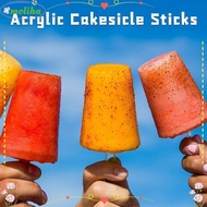 MOLIHA Popsicle Mold, Acrylic Reusable Popsicle Sticks, Accessories Transparent Cake Stick