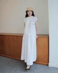 AOEM STUDIOS | IRIS TOP - Áo Nữ Cotton Hàn Cổ Xếp Dáng Suông Thanh Lịch.