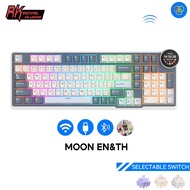 คีย์บอร์ดเชิงกล Royal Kludge RK N99 Phantom 98 ปุ่ม Tri-Mode RGB แบบมีสายและบลูทูธ 2.4G พร้อมหน้าจอ 