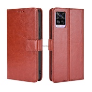 For Vivo V21e V2061 Case PU Leather Wallet Flip Phone Case Vivo V21 V2050 V 21e VivoV21e Back Cover