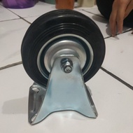 3" rubber wheels DEAD black SINGLE 4in cart wheels retail Trolley wheels display case/s 4 inch cart/