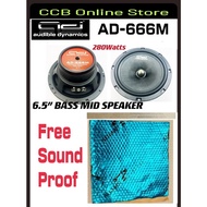 Audible Dynamics 6.5Inch (AD-666M) Bass Mid Coaxial Speaker System Free SoundProof