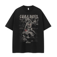 New F169 Guns N’ Roses Band T-shirt Guns N' Roses World Tour Rock Band T Shirt Punk T Shirt 100% Cot