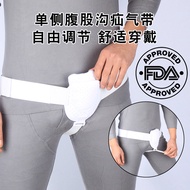 Tali pinggang penetapan hernia inguinal lelaki dewasa HerinaBelt untuk hernia inguinal unilateral.