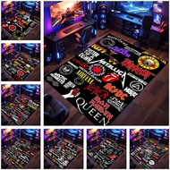 Rock Band Music Logo Rug — Sound-Insulating, Non-Slip Mat for Music Rooms and Drum Kits — Home Decor