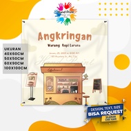 Cetak Spanduk Banner Angkringan Sate Seafood Sosis Bakso Bakar Frozen Food Spanduk Custom