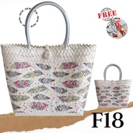 [Trends eMart] FREE TWILLY Finely Handwoven SARAWAK Premium 2 SIDES Decoupage Penan Handmade Tote Ba