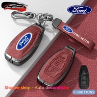 Zinc alloy leather keychain Ford Fiesta/Focus/Mondeo/Ecosport key cover Ford focus Titanium 2017 key