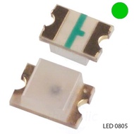 [70 Pieces]- Green LED 0805 Transparent SMD Stickers