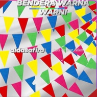 MERAH RED AND WHITE TRIANGLE FLAG/ COLORFUL TRIANGLE FLAG 4.5 METER LONG TRIANGLE FLAG/ FLAG
