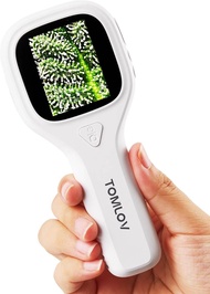 Kính Hiển Vi Kỹ Thuật Số Tomlov Cho Trẻ Em Di Động Màn Hình IPS 2 Đèn LED Có Đèn Kính Lúp Đồng Xu Tr