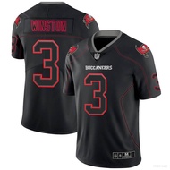 min NFL Buccaneers Winston Jersey Football Tshirt Black Classic Sports Tops Plus Size