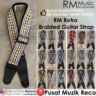 RM Acoustic Electric Bass RETRO Design BRAIDED Cotton Guitar Strap Guitar Belt Akustik Elektrik Bass