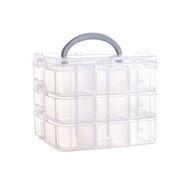 MKR Three Layer 18 Grid Portable Detachable Storage Box, Hardware Tool Combination Finishing Box Tra