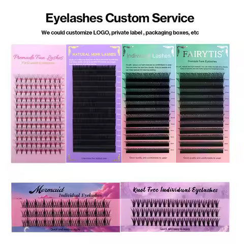 Free Design Your Own LOGO Private Label Customization Individual Eyelash Extensions Wholesale