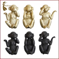 [kokiya] 3Pcs Monkey Statue Resin Monkey Figurine Collectible Craft Nordic Monkey Sculpture for Home