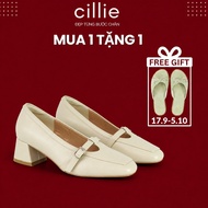 Cillie Office High Heels Pointed Toe Closed Solid High Square Heel CG43