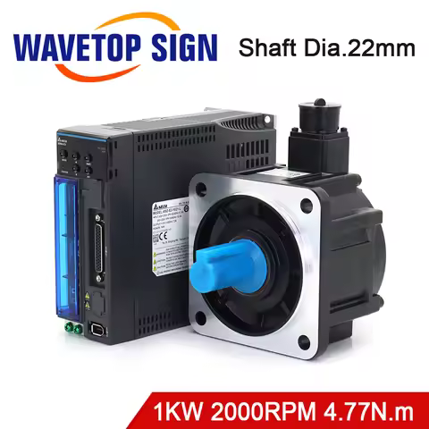 WaveTopSign Delta E3 1KW AC Servo Motor Kits 4.77N.m 2000RPM ASD-E3-1021-L + ECM-E3M-E21310RSE / SSE