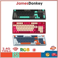 James donkey RS6 Wireless Three-Mode Mechanical Keyboard RGB Light Effect Gaming Macro Drive-Hot Swa