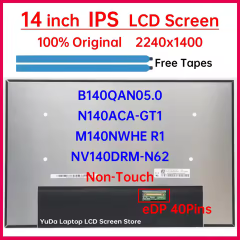 14 Inch Laptop LCD Screen NV140DRM-N62 B140QAN05.0 M140NWHE R1 N140ACA-GT1 Display Matrix Panel Repl