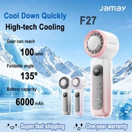 JAMAY F27 High-Speed Handheld Cooling Fan Portable Outdoor Fan with Long Battery Life 6000mAh LED Di