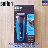 Braun® Electric Razor for Men Series 3 Model 310s Wet & Dry เครื่องโกนหนวดไฟฟ้า แบบฟอยล์ ชาร์จใหม่ได