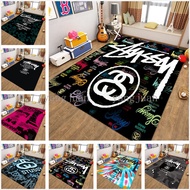 Trendy brand printing stussy logo Carpet Bedroom Bedside Sofa Floor Mat Bathroom Door Mat Absorbent 
