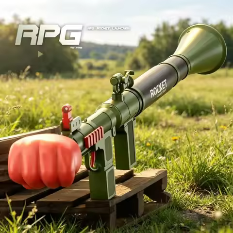 RPG Iron Fist Rocket Launcher Simulation Long Distance Shooting Can Fire Soft Bullets Guns Toys Birt