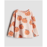 H&M Cotton Clothes Long Sleeves Sharp Round Light Orange/Pumpkin Size 4-6 Years/6-8/8-10