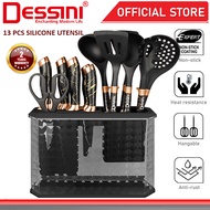DESSINI ITALY Silicone Utensil Cutlery Turner Spoon Spaghetti Server Ladle Spatula Knife Scissor Kit