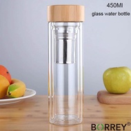 Botol minum kaca tea infuser glass bottle 330 ml