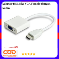 KABEL ADAPTER HDMI KE VGA FEMALE DENGAN AUDIO / ADAPTOR HDMI KE VGA / ADAPTOR HDMI / KONVERTER VGA /