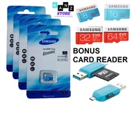 Memory SAMSUNG MICRO SDHC Memory Card 8GB 16GB 32GB 64G BONUS CARD READER kartu memori hp murah oppo vivo xiomi Samsung Memory Card MicroSDHC / 100MB/s Mobile Phone/ memori samsung/ Sandisk memory handphone/ memori HP / memori Kamera / Support all Gadget