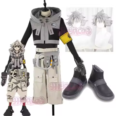 Rudo GACHIAKUTA Cosplay Costume Wig Punk Street Hot Punk Sleeve Hooded Jacket Y2K Fashion Uniform Wi