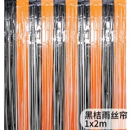 Halloween Black Orange Rain Silk Curtain Halloween Stage Decoration Background Wall Decoration Rain 