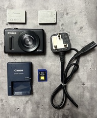 Canon 佳能 PowerShot S100 黑色 數碼相機 原裝行貨，100%操作正常，包括兩枚原廠電池及充電器，歡迎查詢《購買前請留意產品描述》