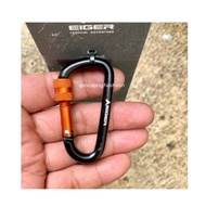 GANTUNGAN OTDORSTORE - 1989 6MM D CARABINER KEYCHAIN WITH SCREW LOCK
